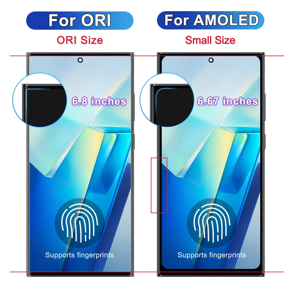Ecrã amoled de 6,67 polegadas para samsung galaxy s23 ultra