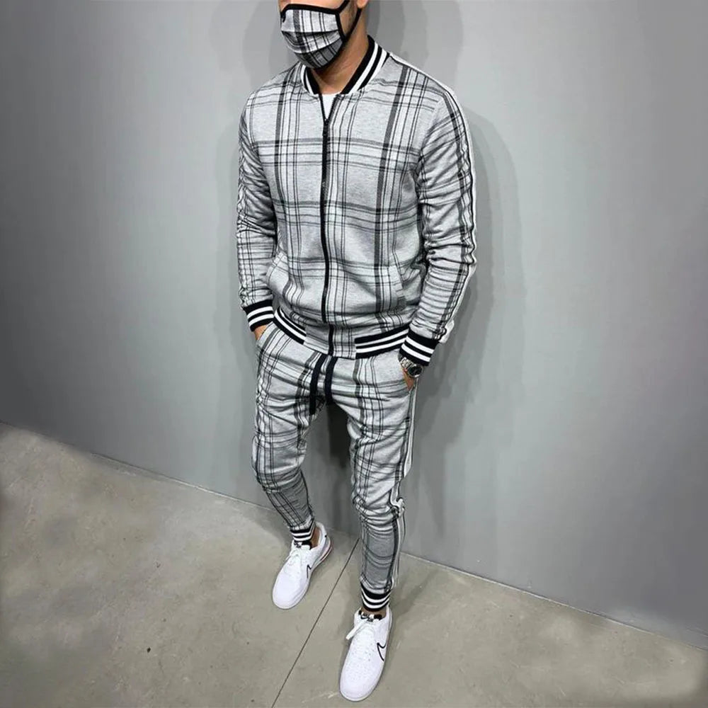Conjunto esportivo casual moda europeia e americana