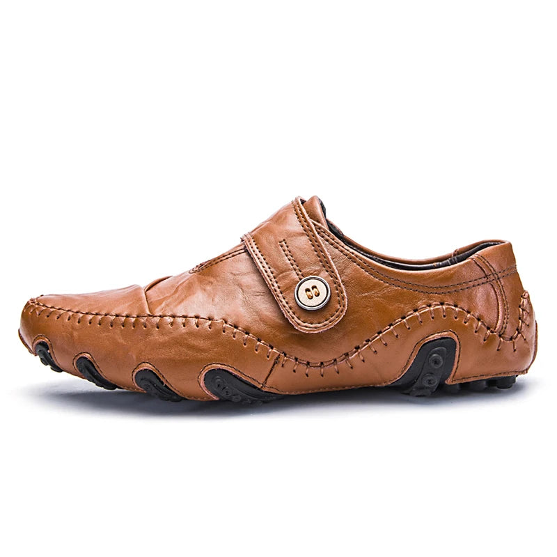 Mocassins Masculinos Clássicos em Couro Genuíno