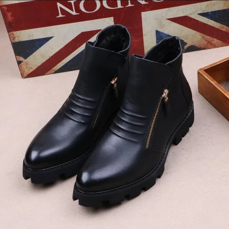 Botas de couro genuíno