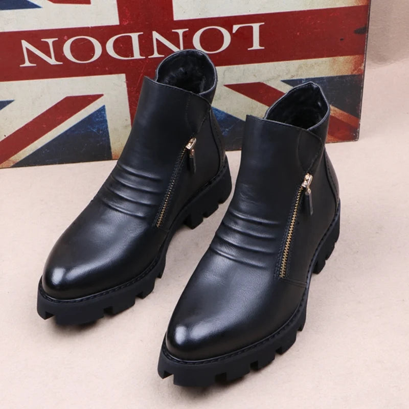 Botas de couro genuíno