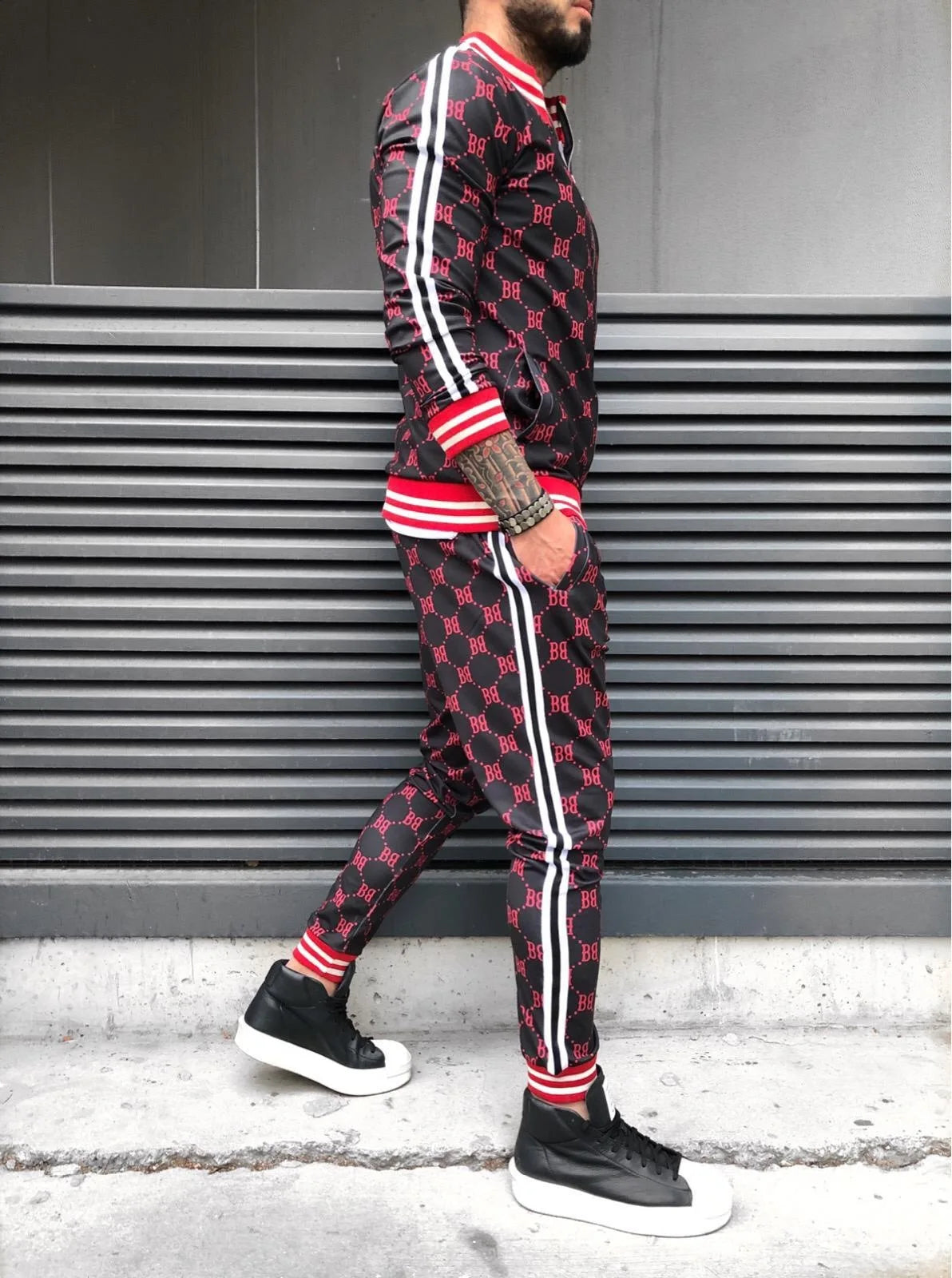 Conjunto esportivo casual moda europeia e americana