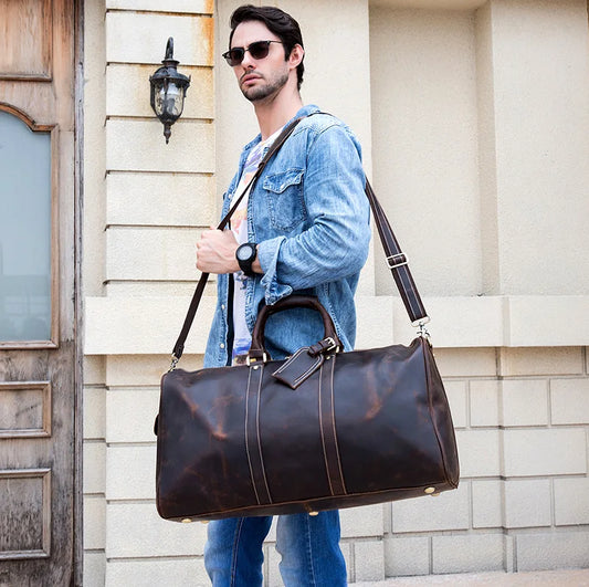 Bolsa masculina em couro legítimo