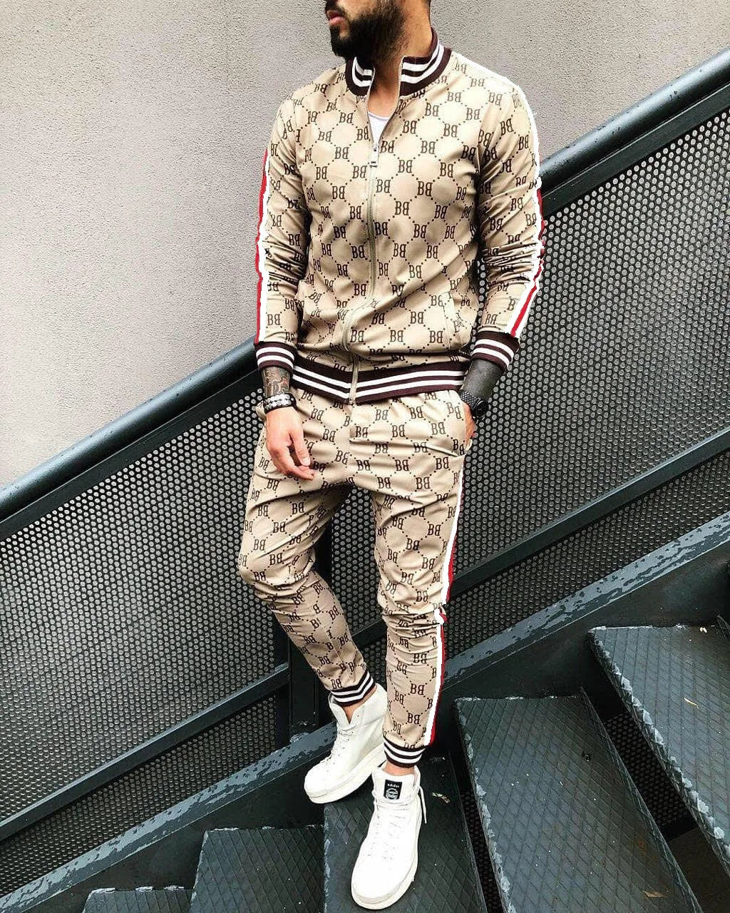 Conjunto esportivo casual moda europeia e americana