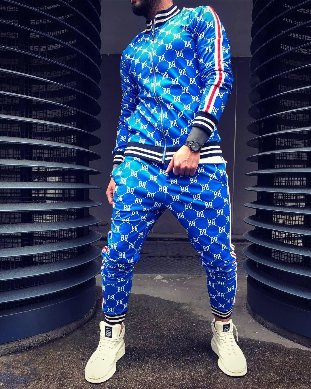 Conjunto esportivo casual moda europeia e americana