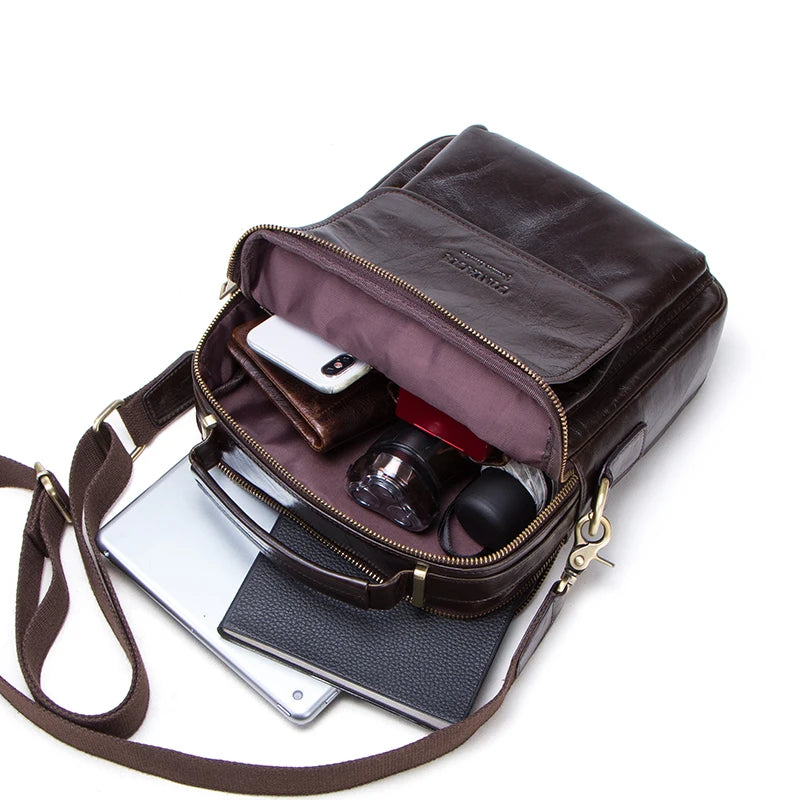 Bolsa Mensageiro de Couro Genuíno para Homens