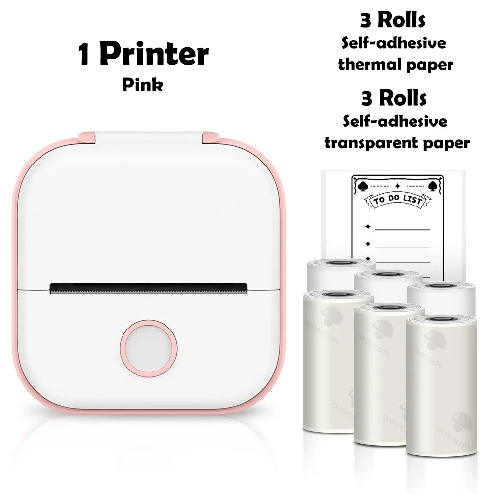 Mini impressora de bolso térmica sem fios adesivos autoadesivos