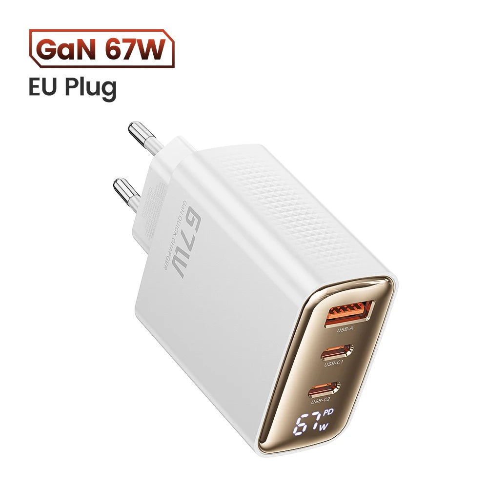 Carregador USB Toocki-GaN com Display Digital