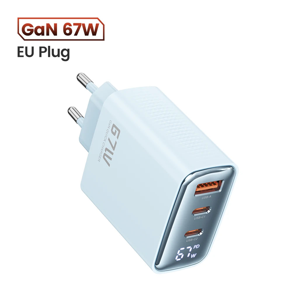Carregador USB Toocki-GaN com Display Digital