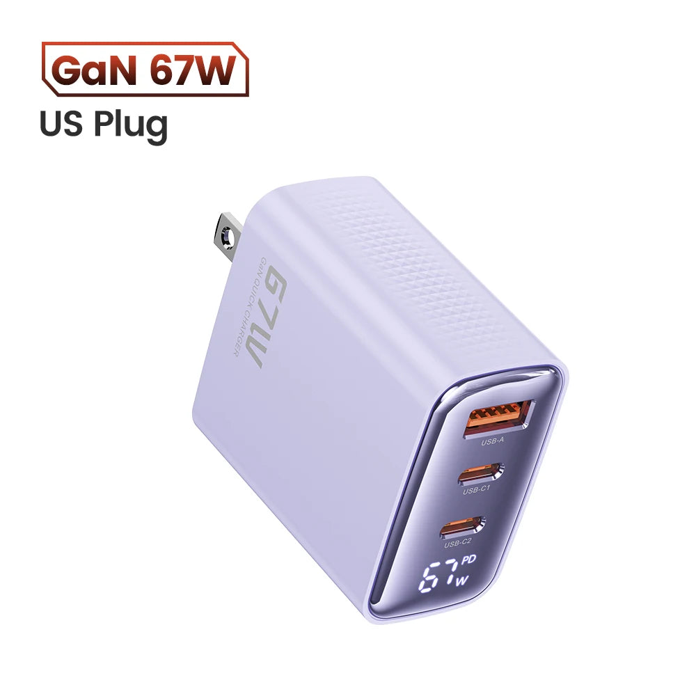 Carregador USB Toocki-GaN com Display Digital