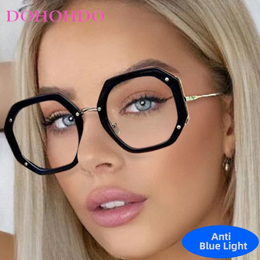 Óculos quadrados anti-luz azul para mulheres