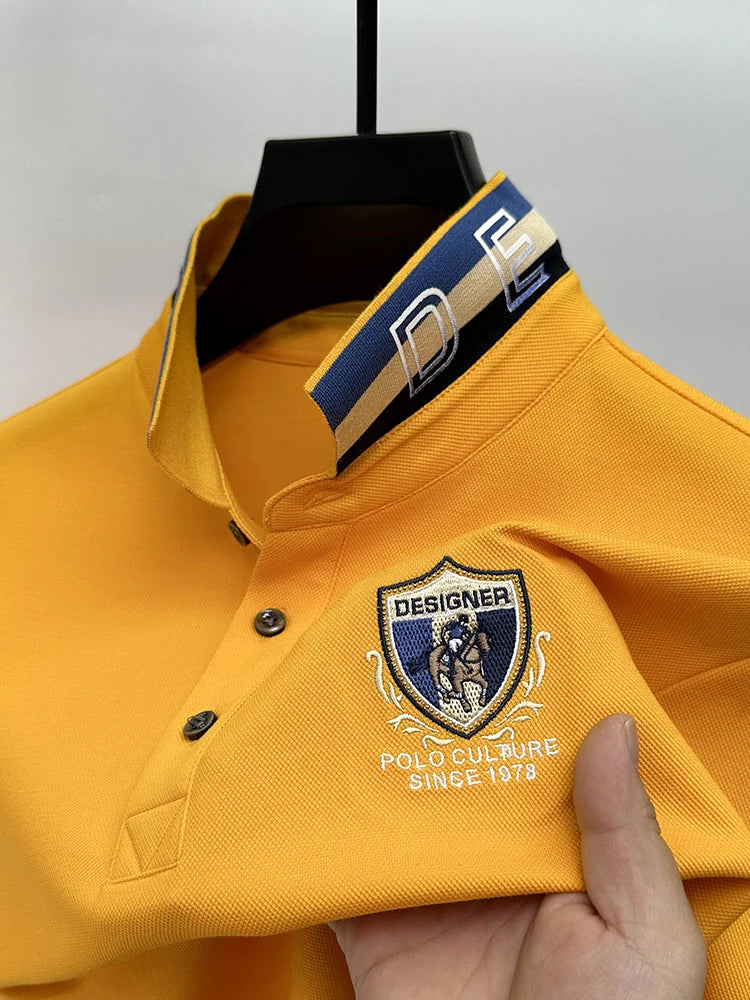 Polo de luxo designer bordado