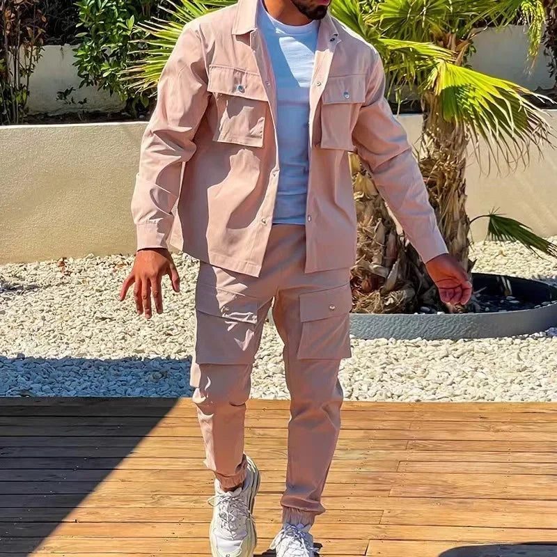 Fato casual com multi-bolsos Calça