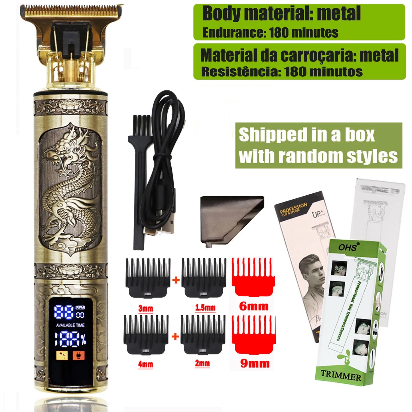 Máquina de Corte de Cabelo Sem Fio