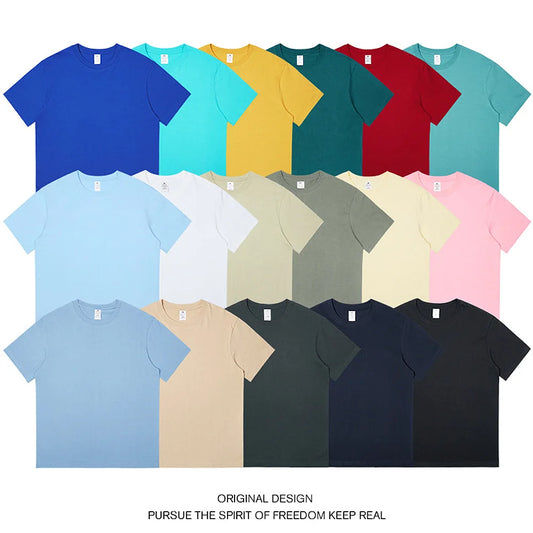 T-shirts unissexo de algodão com gola redonda