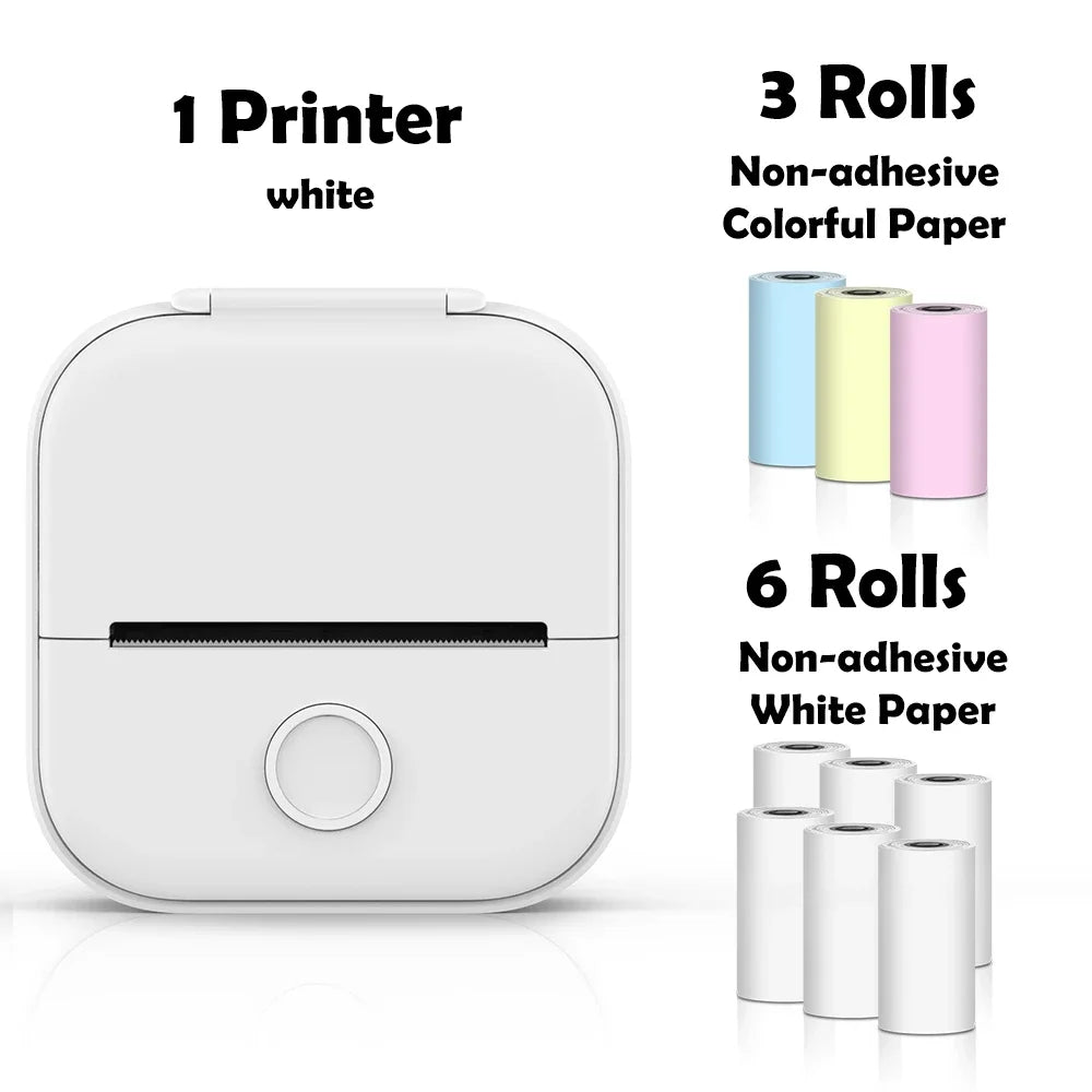 Mini impressora de bolso térmica sem fios adesivos autoadesivos