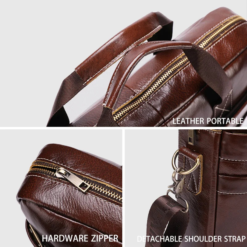 Bolsa para laptop de couro BULLCAPTAIN