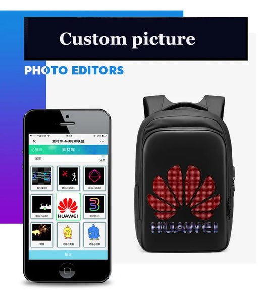 Mochila Inteligente com Ecrã LED