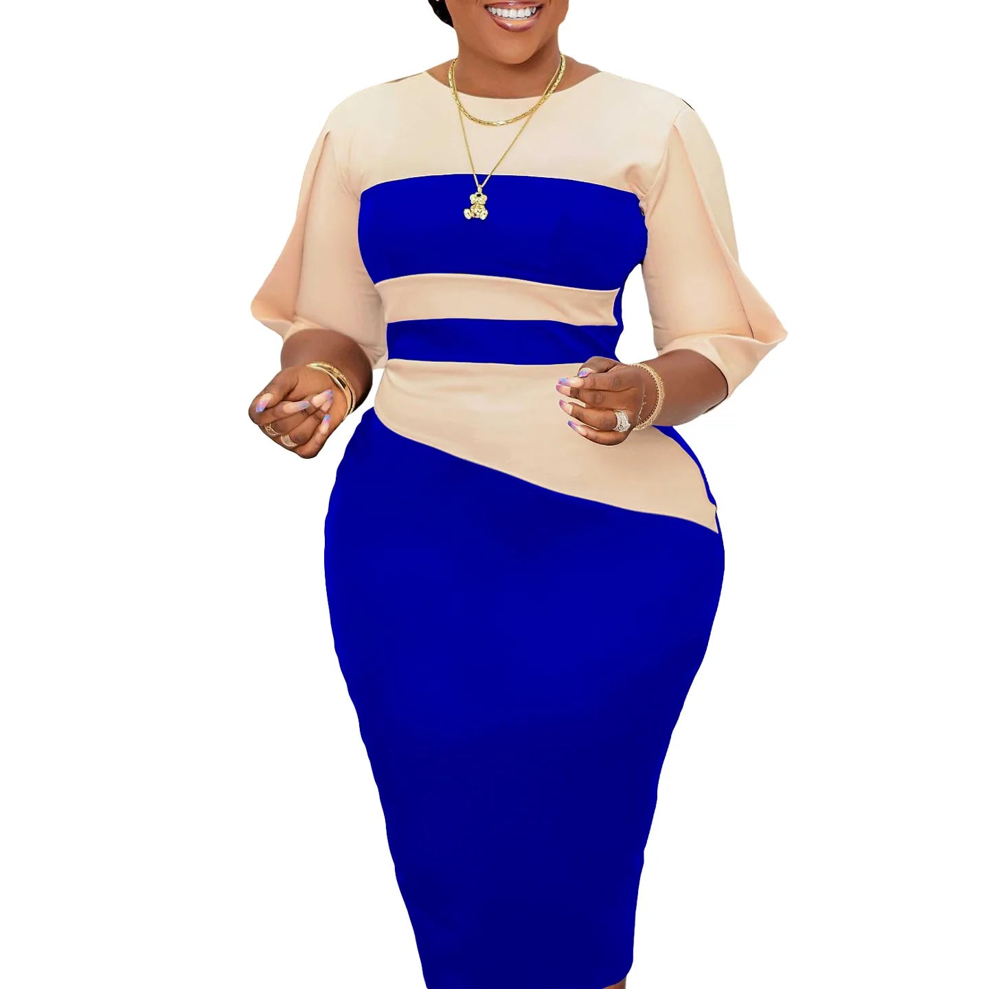 Vestidos estilo africano elegante na altura do joelho