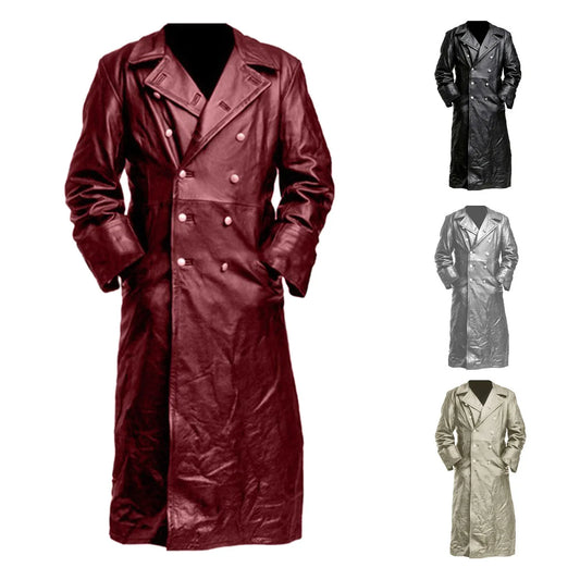 Jaqueta masculina vintage retrô de couro estilo britânico