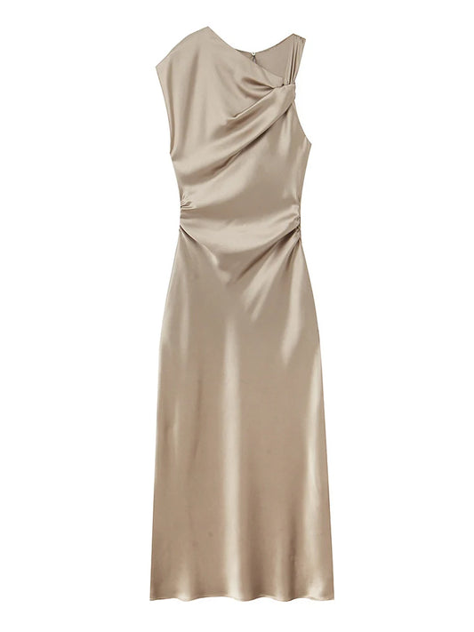 Vestido midi manga curta