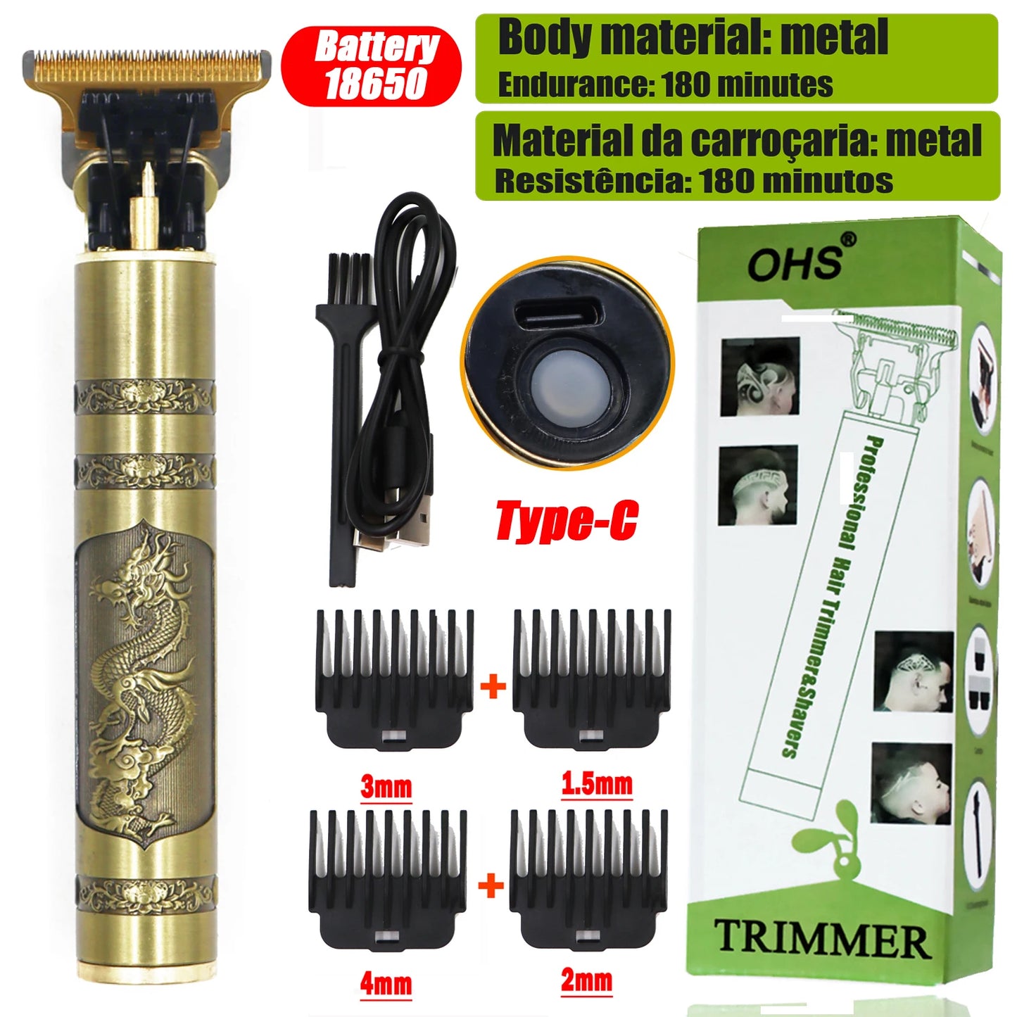 Máquina de Corte de Cabelo Sem Fio
