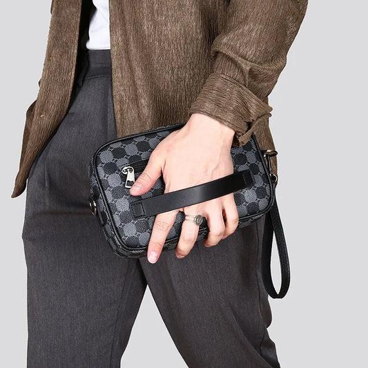 Bolsa tiracolo em pele PU para homens