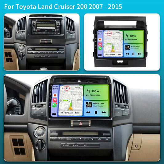 Central Multimédia Android para Toyota Land Cruiser 200 (2007–2015) – CarPlay, GPS e Wi‑Fi