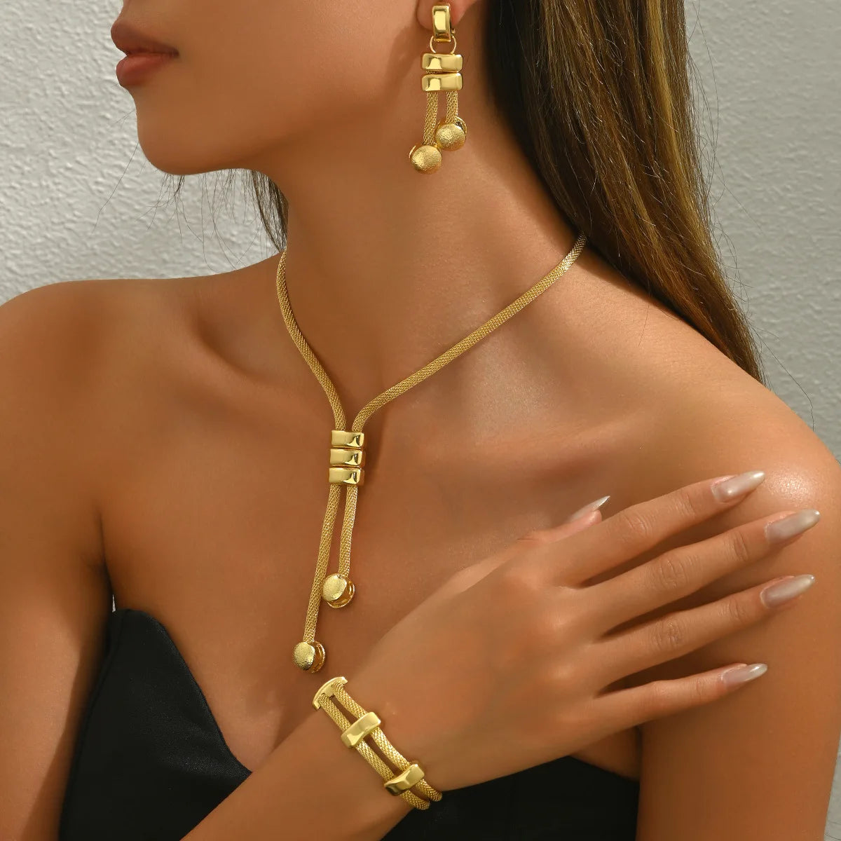Conjunto de brincos colar pulseira