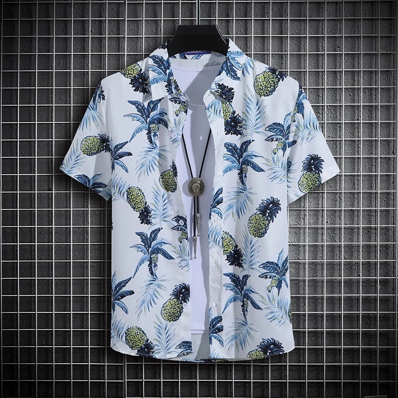 Camisa de manga curta estampada masculina