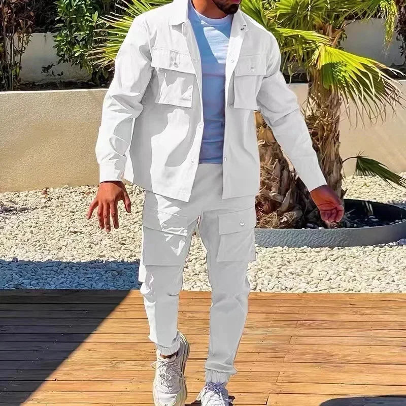 Fato casual com multi-bolsos Calça