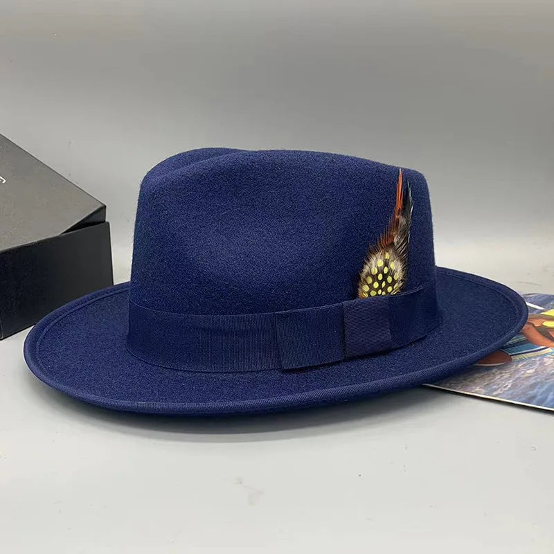 Chapéu Fedora de feltro elástico jazz