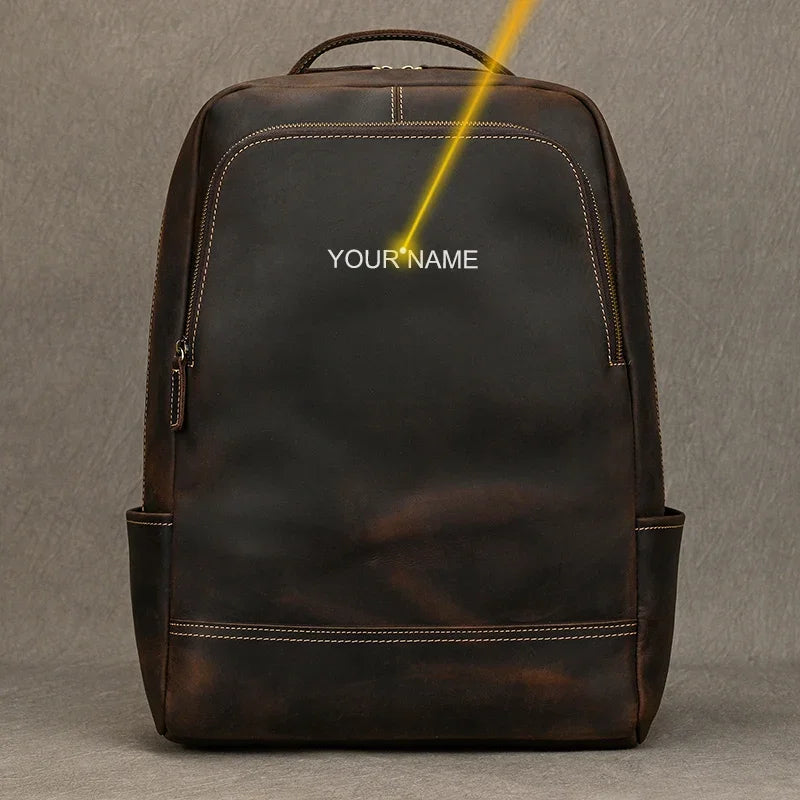 Mochila De Couro Vintage