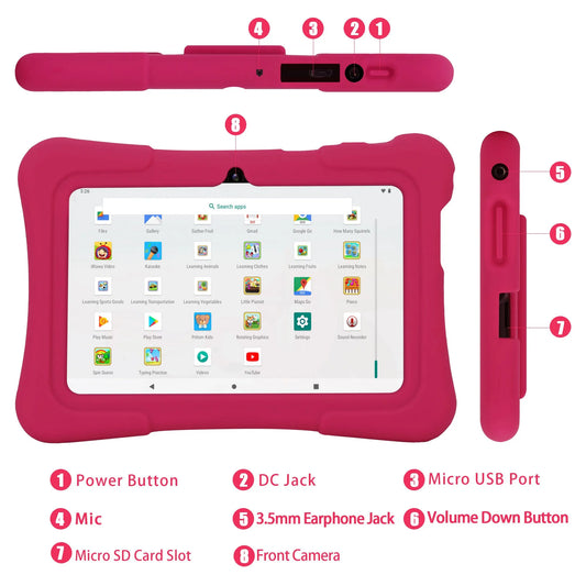 Tablet infantil PRITOM de 7 polegadas Quad Core Android 10