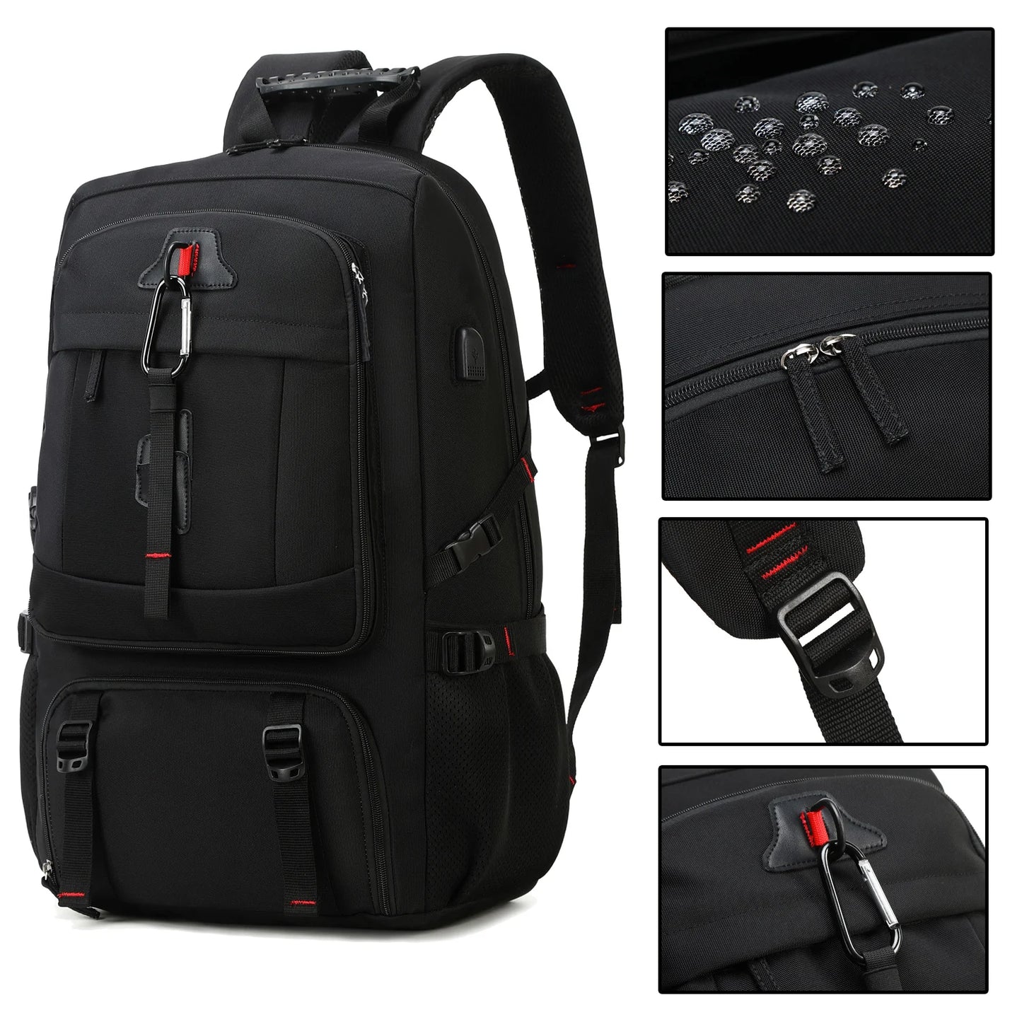 Mochila de viagem impermeável de 50L para caminhadas e campismo