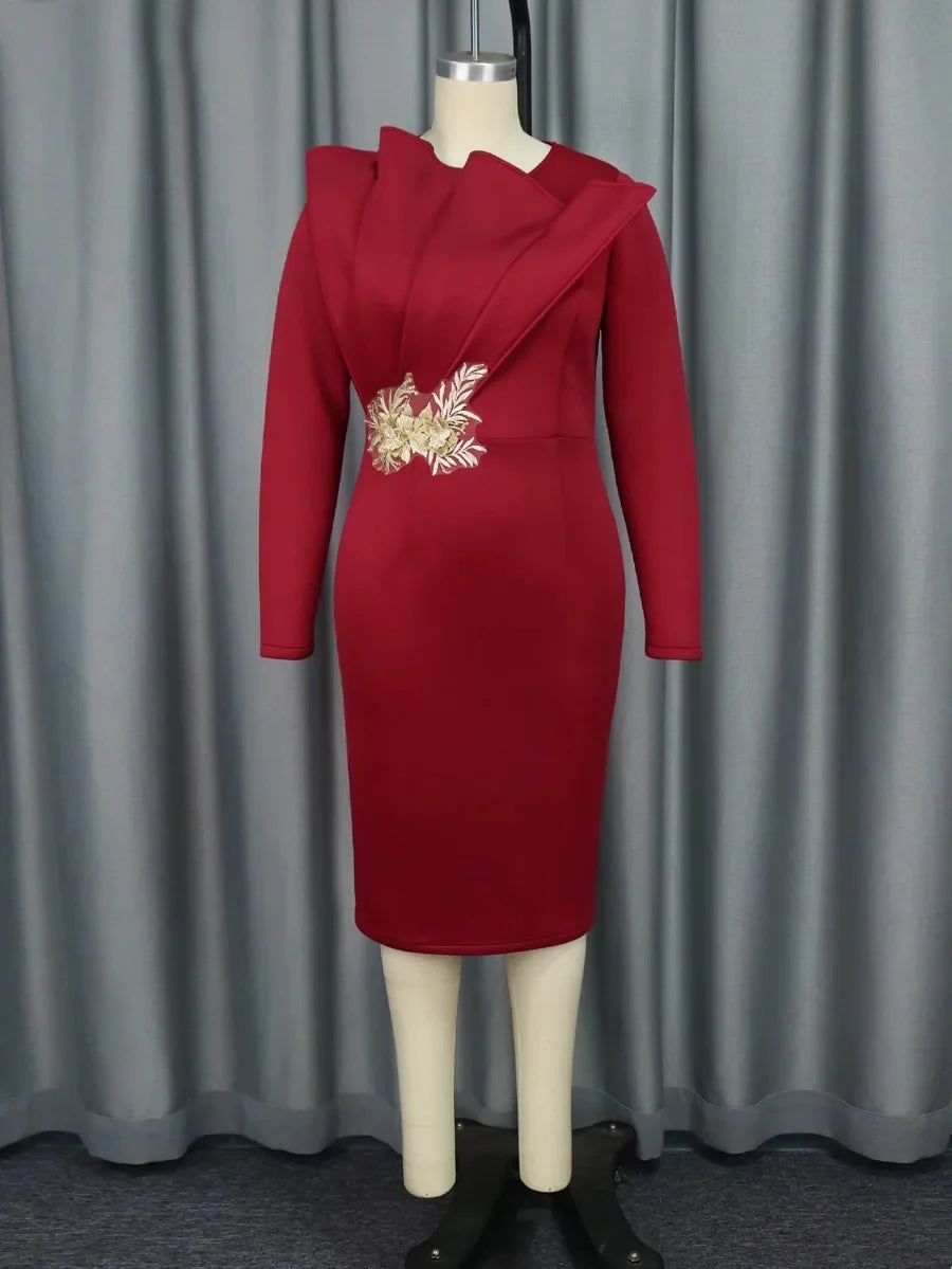 Vestido elegante de mangas compridas