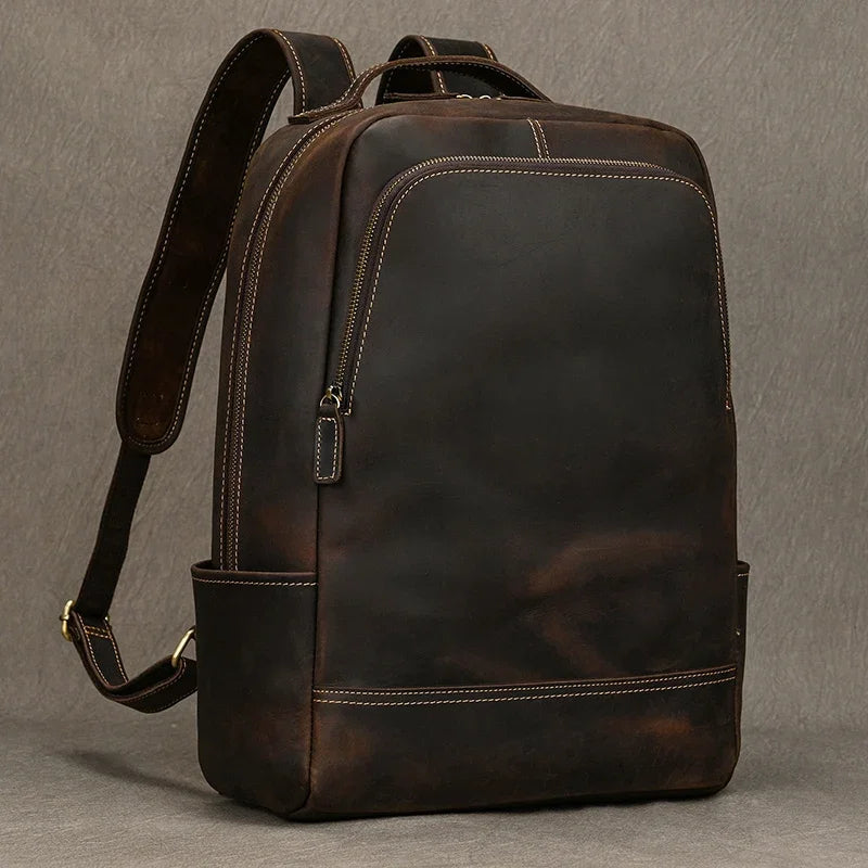 Mochila De Couro Vintage