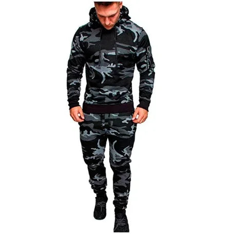Conjunto esportivo militar tático com capuz