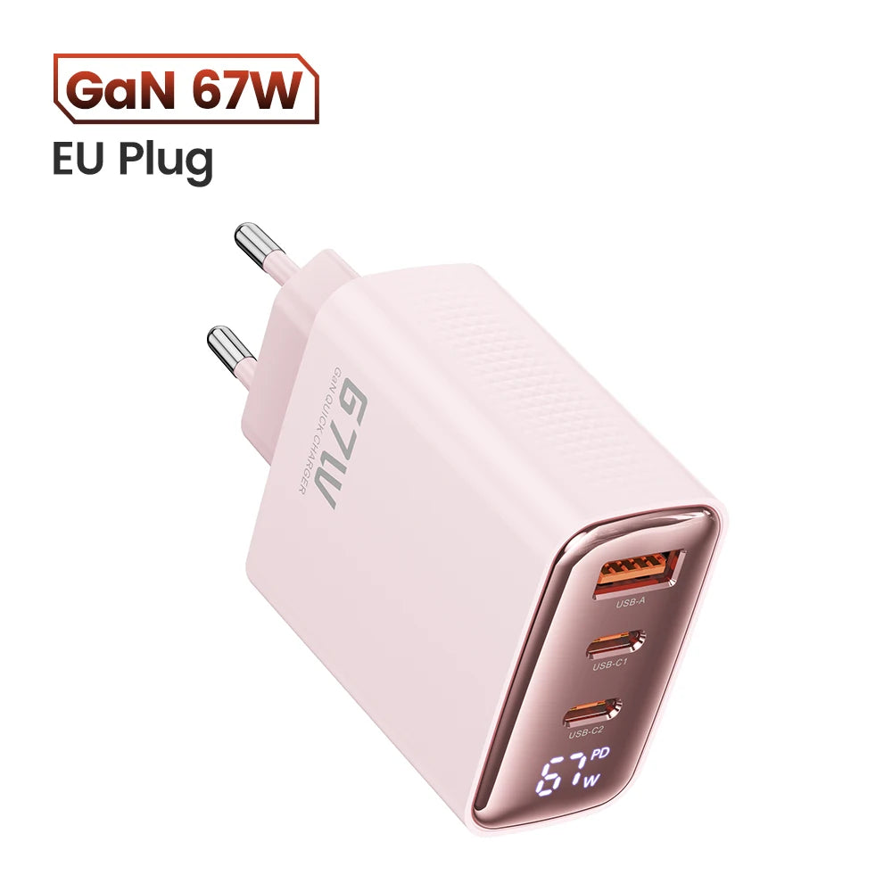 Carregador USB Toocki-GaN com Display Digital