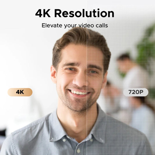 Webcam UGREEN 4K/1080P — 8 MP, Foco Automático e Microfones com Cancelamento de Ruído por IA