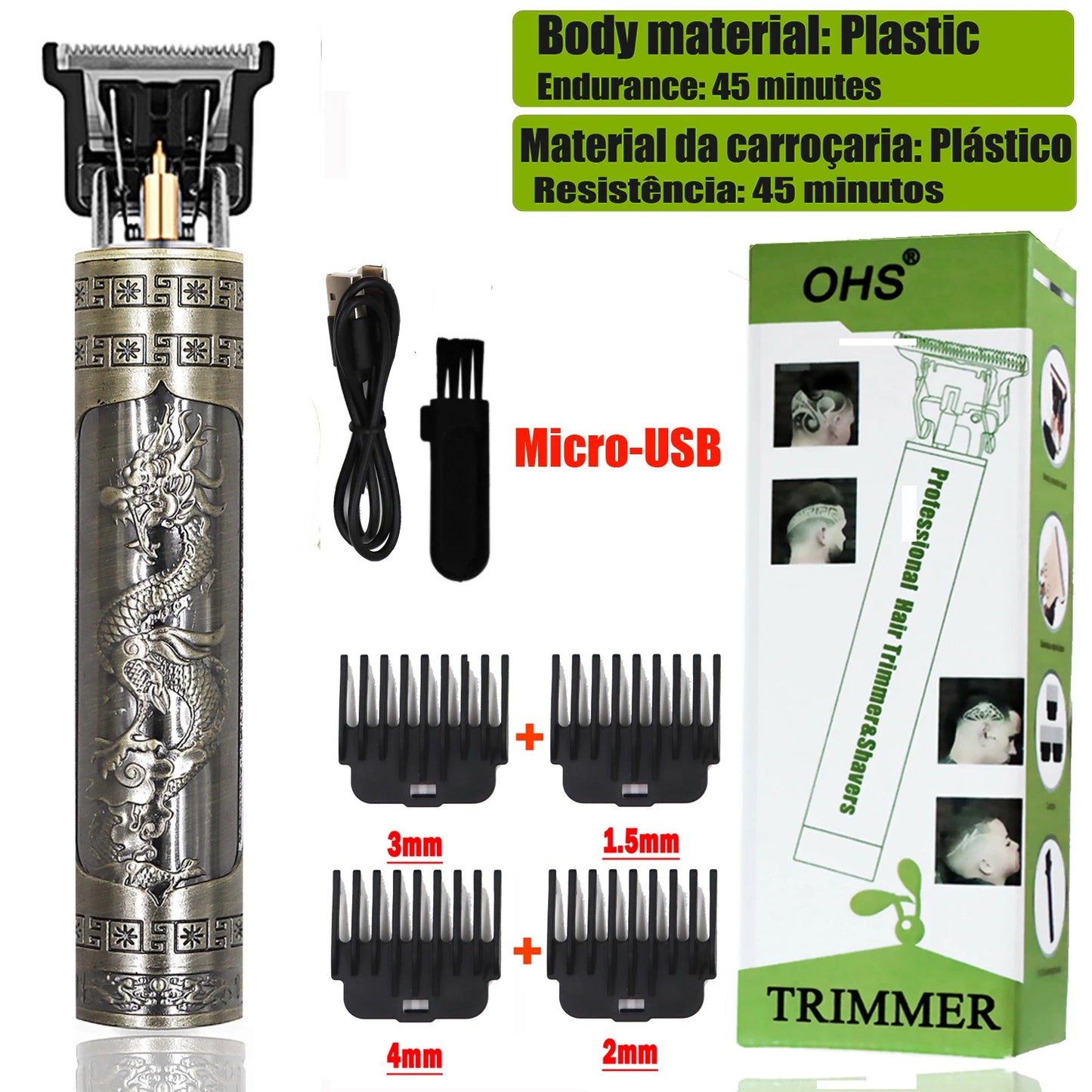 Máquina de Corte de Cabelo Sem Fio