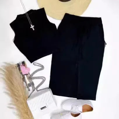 Conjunto de saia e bodycon em torno do pescoço