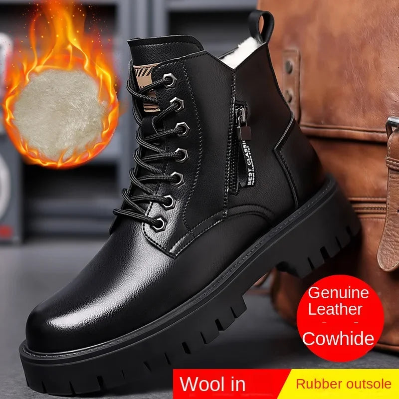 Botas de inverno antiderrapante com sola grossa