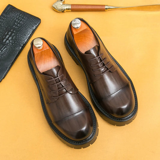 Sapato Estilo britânico de fundo grosso