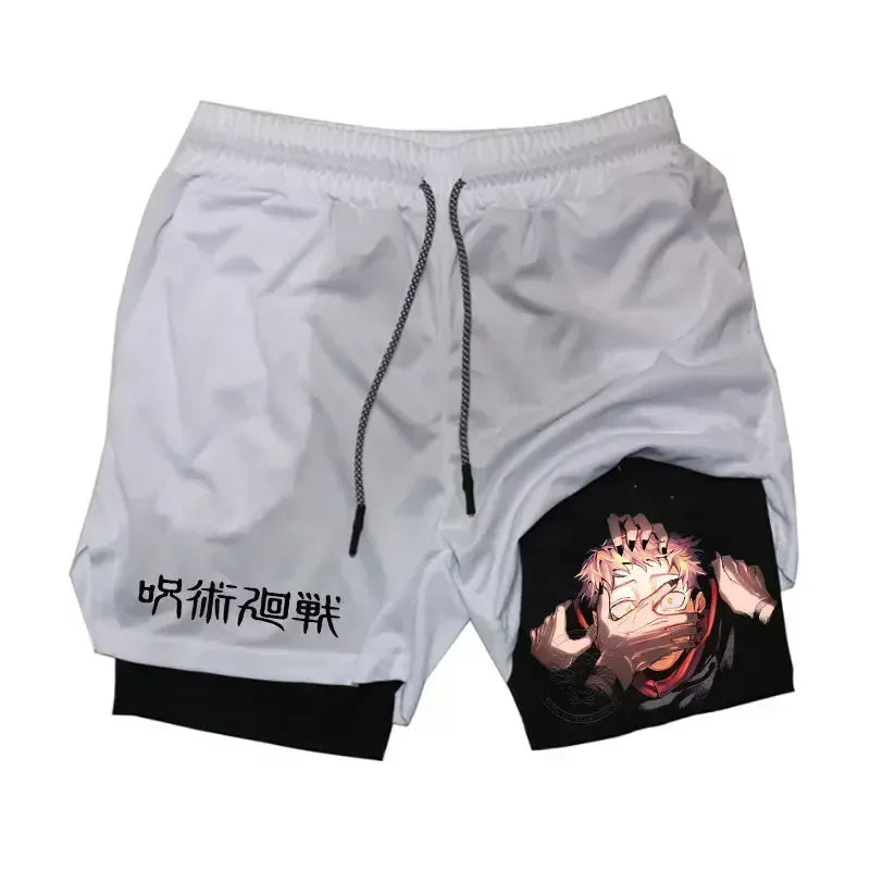 Calções desportivo com estampa anime jujutsu