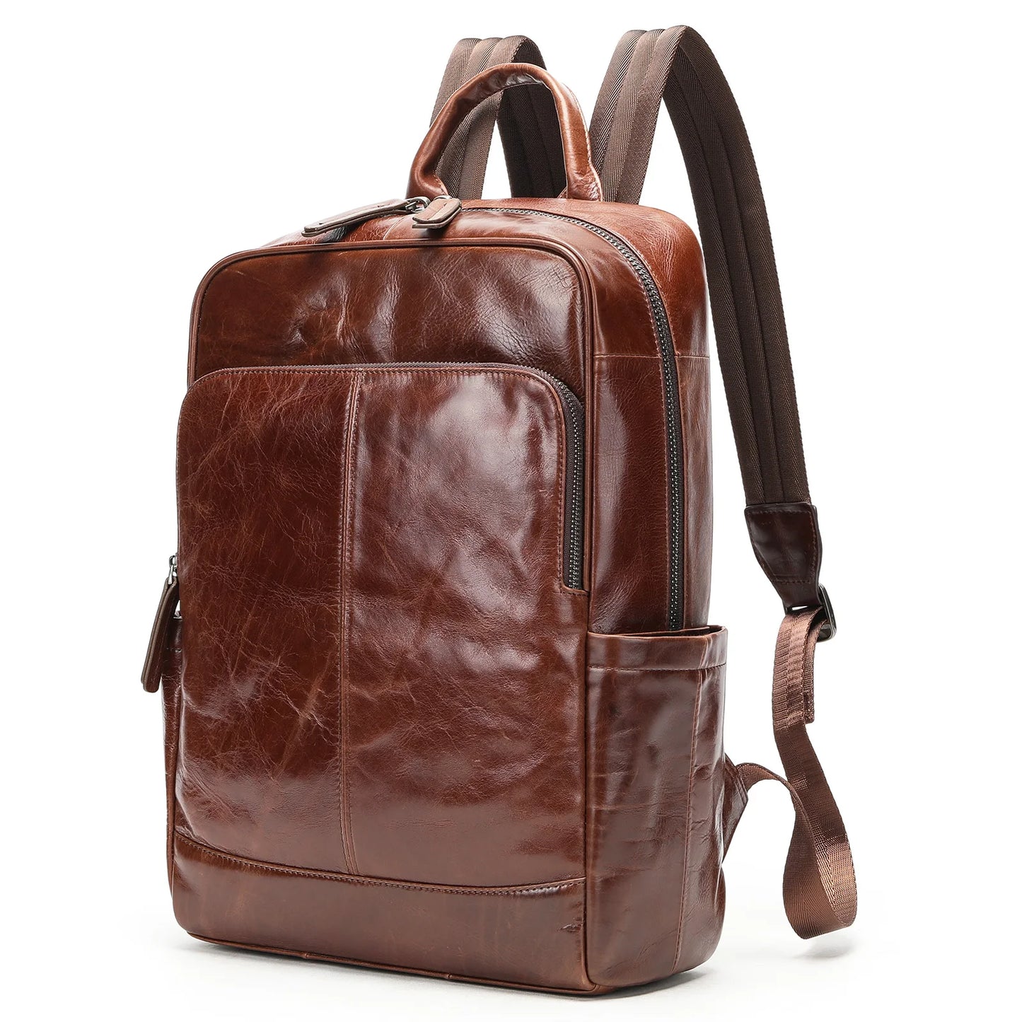 Mochila de couro genuíno