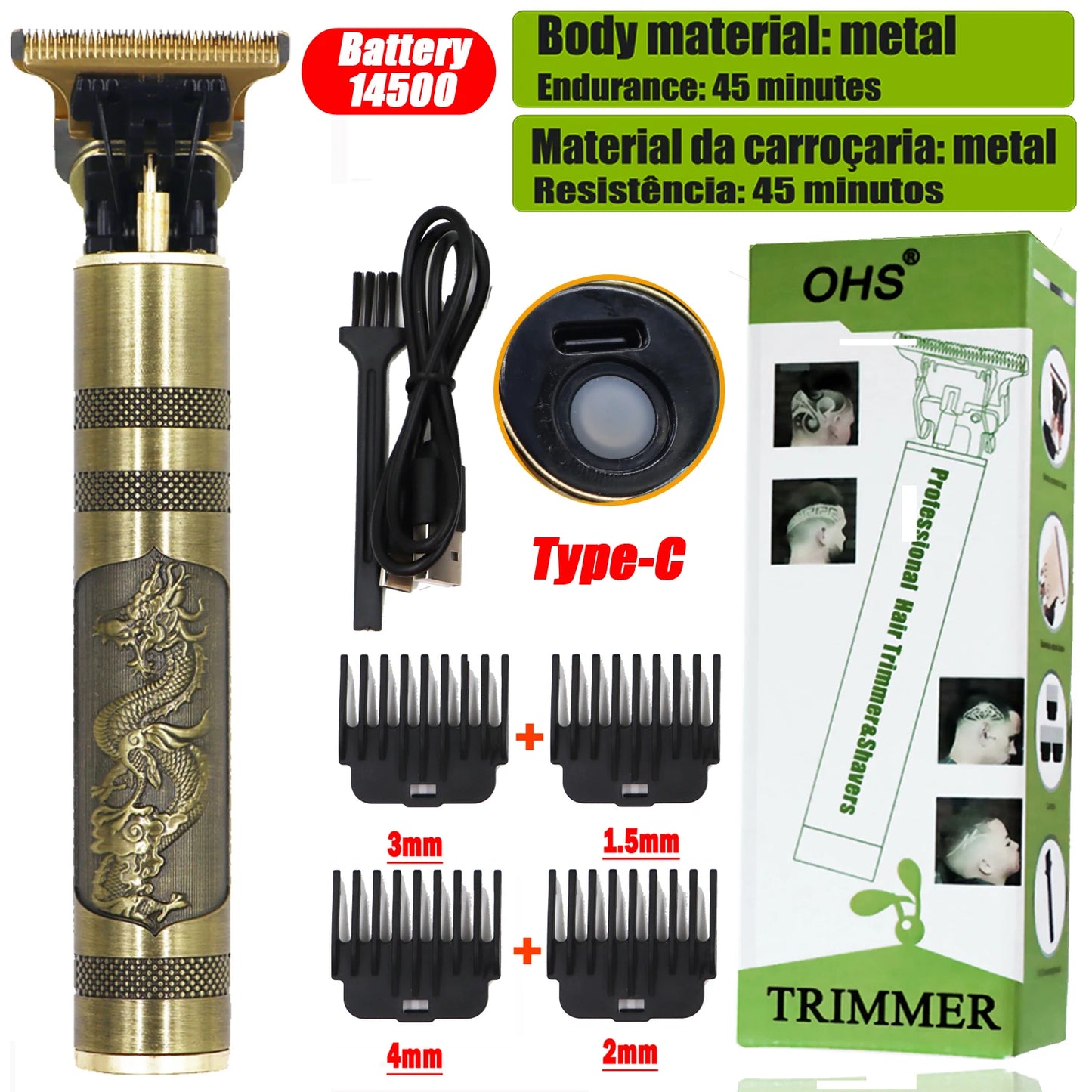 Máquina de Corte de Cabelo Sem Fio