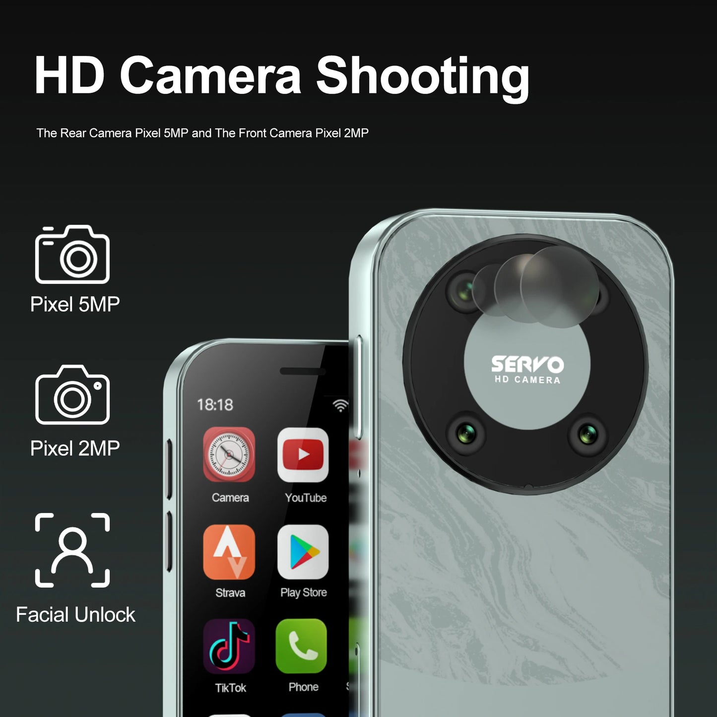SERVO KING 9000 3.0" HD Display Pequeno Smartphone Android 10.0