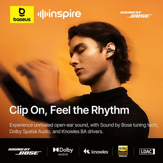 Fones Baseus clipe de orelha