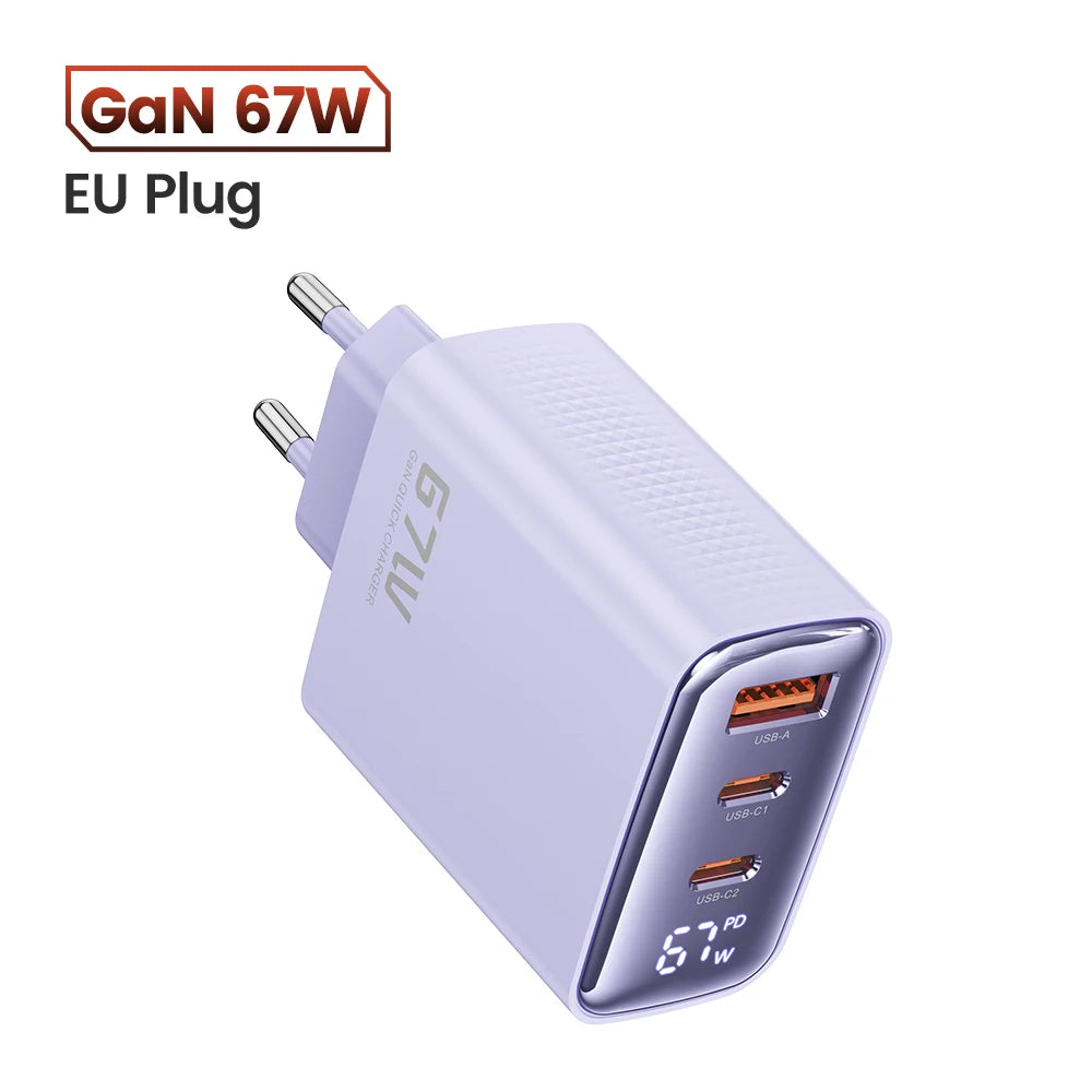 Carregador USB Toocki-GaN com Display Digital